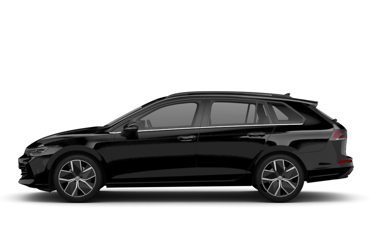 schwarzer Golf Variant von der Seite